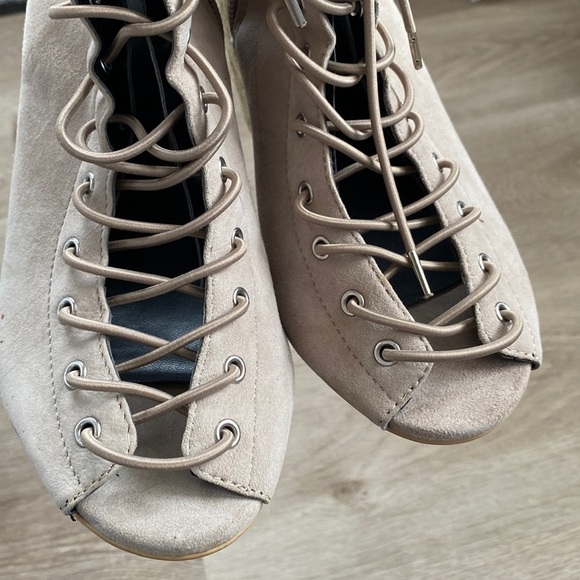 Rebecca Minkoff Elle Suede Lace Up Heeled Espadrilles - Picture 9 of 16